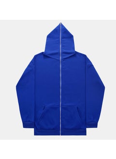 Generic Solid Color Mens Hooded Sweatshirt Blank Cardigan Zippered Hooded Top Training Suite Sport Shoes And Bag Set From China Royal Blue 