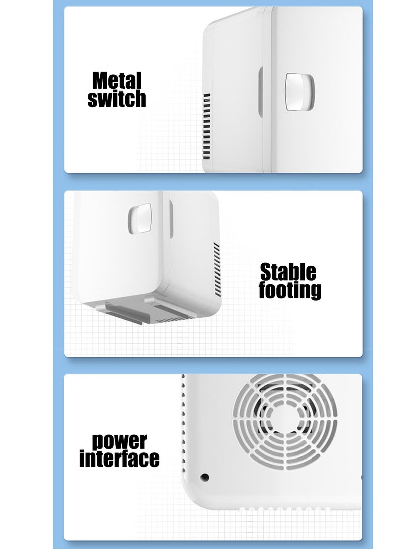 8L Mini Fridge, Portable Cooler Fridge for Car, Office, Bedroom, Compact Car Refrigerators for Food, Drinks, Travel or Cool Small Makeup Fridge for Cosmetics, Skin Care and Food - Image 4