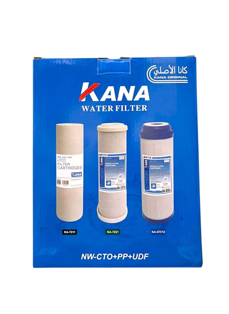 Kana Three-stage home water filter replacement, model KA-67220 