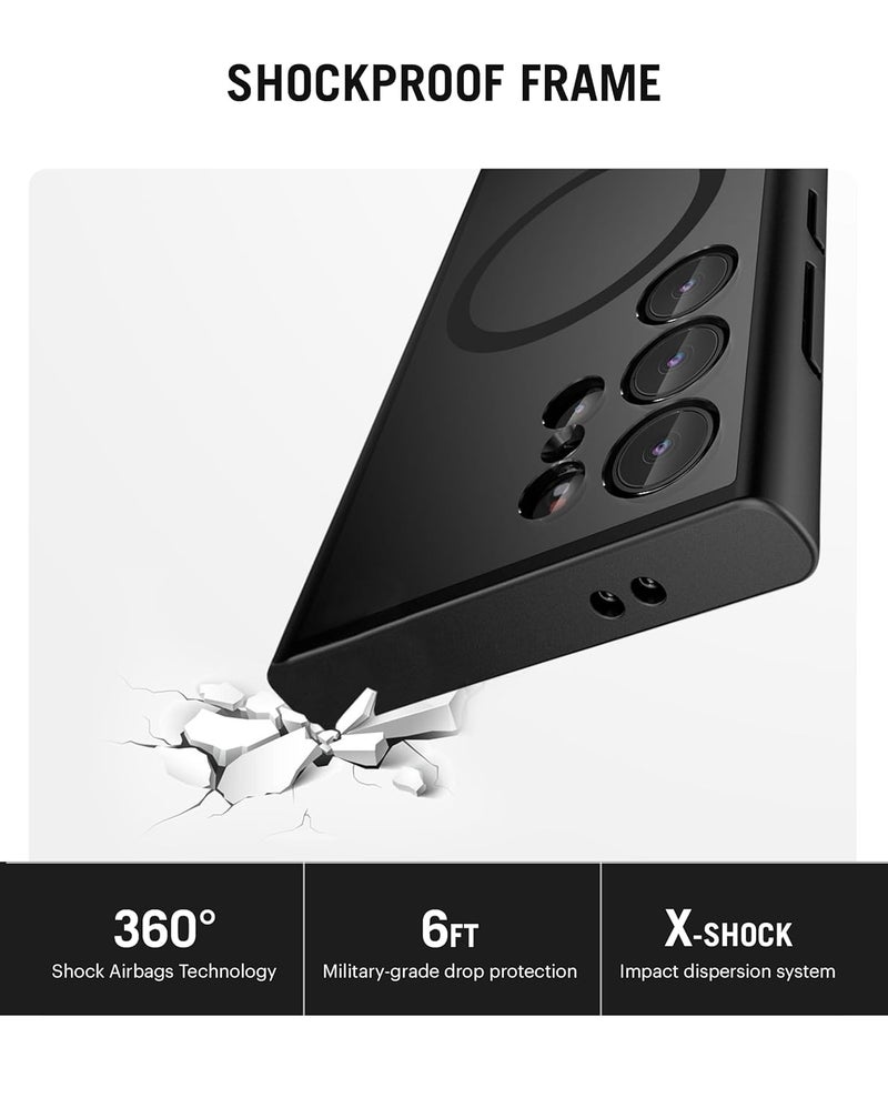 Daily Objects Case for Samsung Galaxy S24 Ultra, Drop Protection Polycarbonate Nimbus Matte Slim Shockproof Back Cover-Black - Image 4