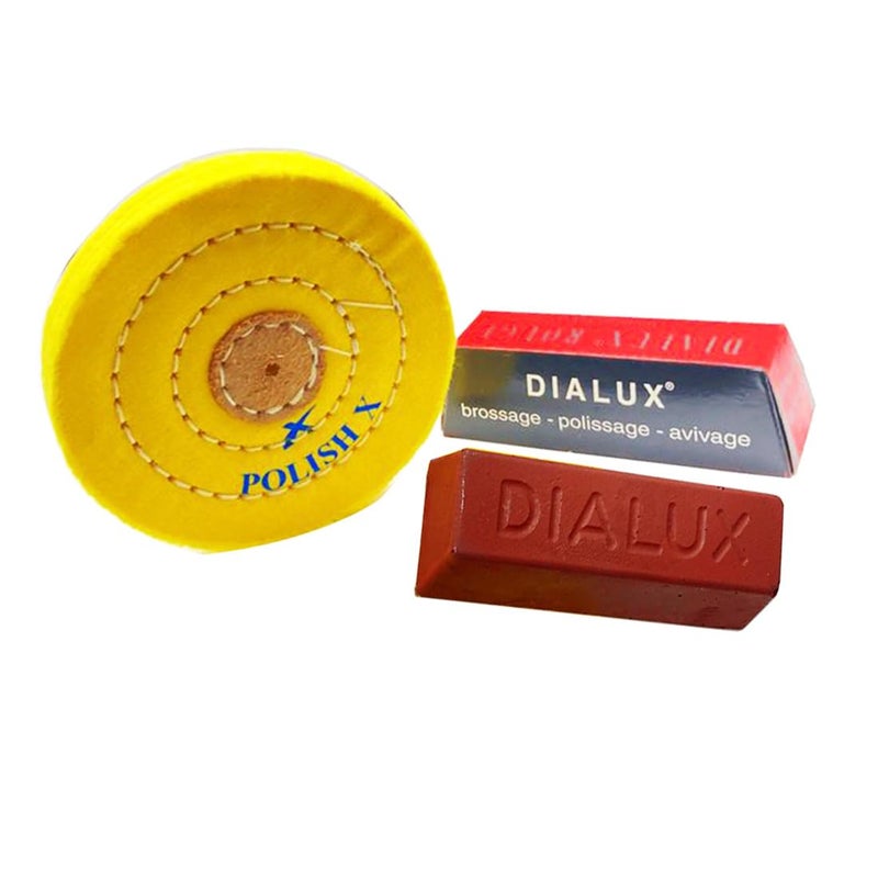 SWISSO SWISSO 2 Red DIALUX With 4 Yellow Cloth Buff 1PC For Jewelers Polishing Kit Pack Of 1  - Image 1