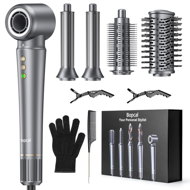 Bopcal 5 in 1 Hot Air Styler Wrap for Women - High-Speed Frizz-Free Hair Dryer Brush, Ion Fast Drying Auto Wrap Cruler, No Heat Damage Air Styler Wrap - Curl, Volumize, Straighten, Gift Idea - Image 1