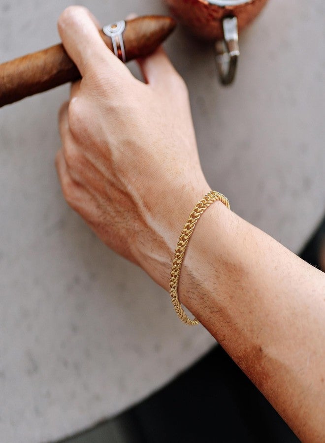CISSIEPERAL 14K Gold Bracelets for Women for Men Cuban Link Chain for Men & for Women's Gold Chain Bracelet for Womens Jewelry Gift for Women 6.5, 7, 7.5, 8, 8.5 in - Image 3