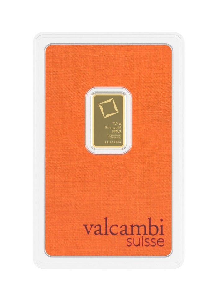 valcambi CKS Valcambi Suisse 2.5g Pure 999.9 Fine Gold Bar 24KT - 2.5 Grams  - Image 1