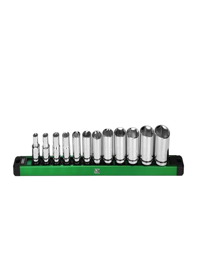 SK Tools USA 3/8" Drive, 12 Piece, 6 Point, Shallow, SAE Chrome Socket Set | SK01340 - Image 1
