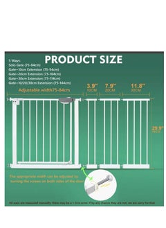 Golden Auto Close Safety Baby Gate, Extra Wide Child Gate 75-84cm + 20cm Extension Kit Maximum Suitable For 104cm, Baby Gates for Stairs & Doorways, Easy Install (Gate + 20cm Extension Kit)  - Image 2