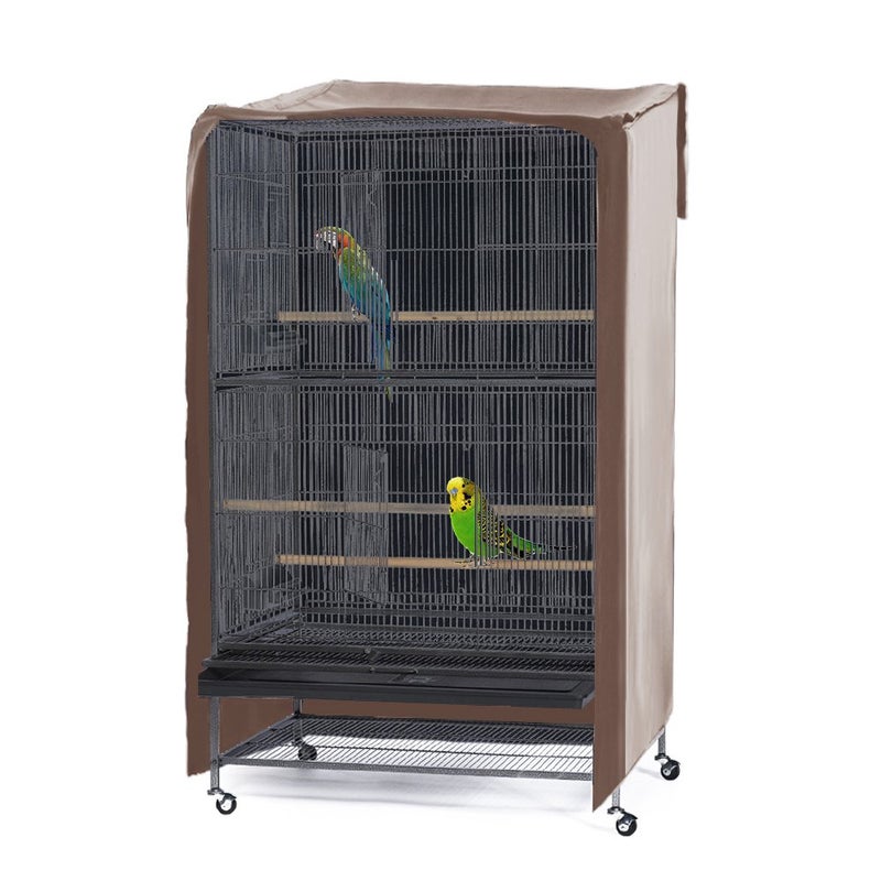 PONY DANCE Pets Product Universal Birdcage Cover Blackout  Breathable Birdcage Cover for Pet Sleep  Rest Large Khaki 35 L x 25 W x 47 in H