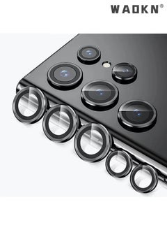 WAOKN Camera Lens Glass Protector With Ring For Samsung Galaxy S24 Ultra Scratch-Resistant Ultra-Thin Tempered Glass with Aluminum Edge Scratch-Resistant Ultra-Thin Tempered Glass with Aluminum Edge, Black  - Image 5