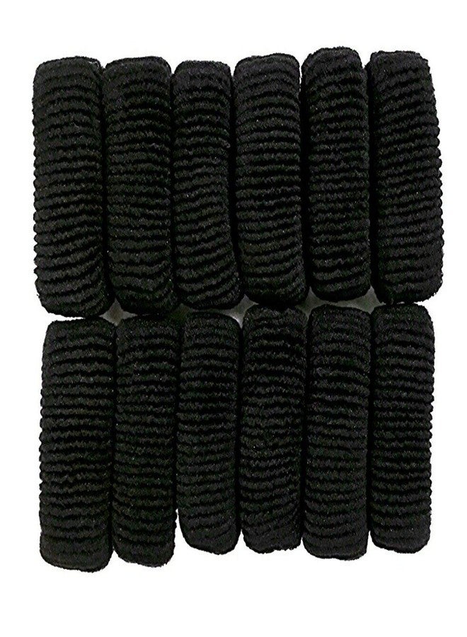 Arsdewy Hair Ties for Women - 12 Pack Black Cotton Elastic Hair Bands for Thick Hair, Office, Gym & Daily Use - Image 1