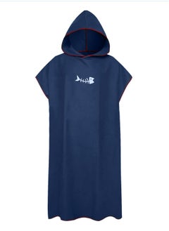 Excefore Microfiber Beach Towel Oversized, Absorbent Sand Proof Beach Blanket Surf Poncho Towel with Hood Bath Towel Swim TowelBlack Coverup Robe Large Hooded Towels for Adult (Navy blue)  - Image 1