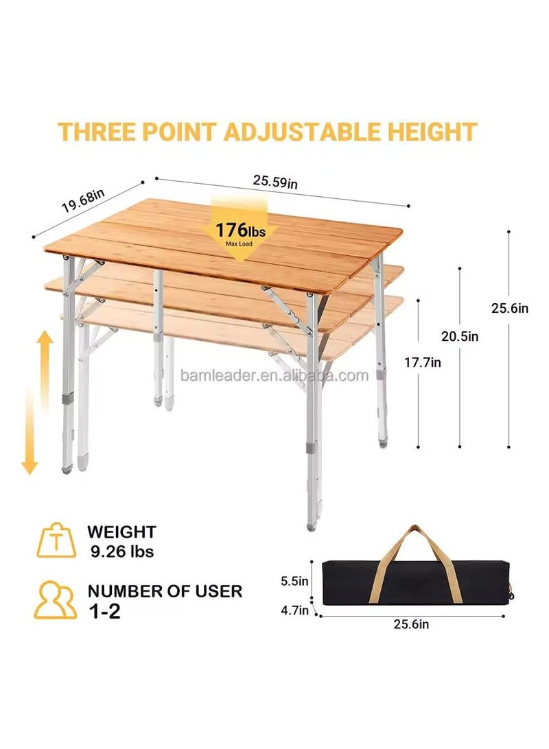 ALGHAFA Folding bamboo table 100*60*65 - Image 2