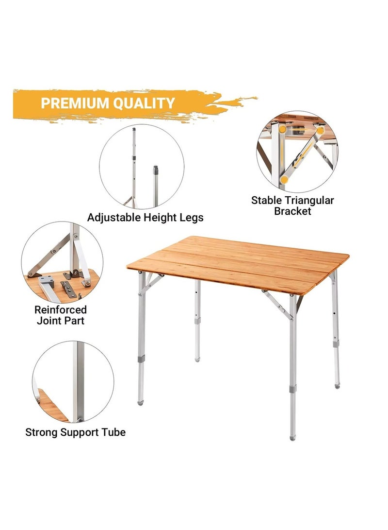ALGHAFA Folding bamboo table 100*60*65 - Image 4