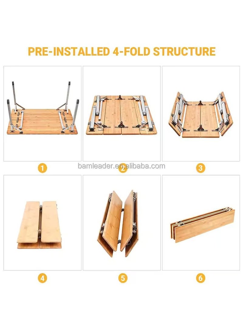 ALGHAFA Folding bamboo table 100*60*65 - Image 5
