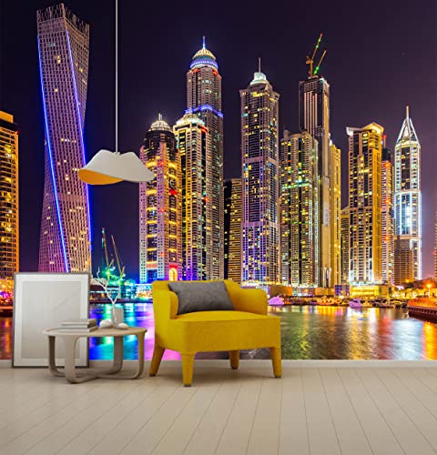 Reyhui Mural Wallpaper Large City Night View Wall Mural for Bedroom Living Room TV Background Sofa WallNot Peel and Stick - Image 1