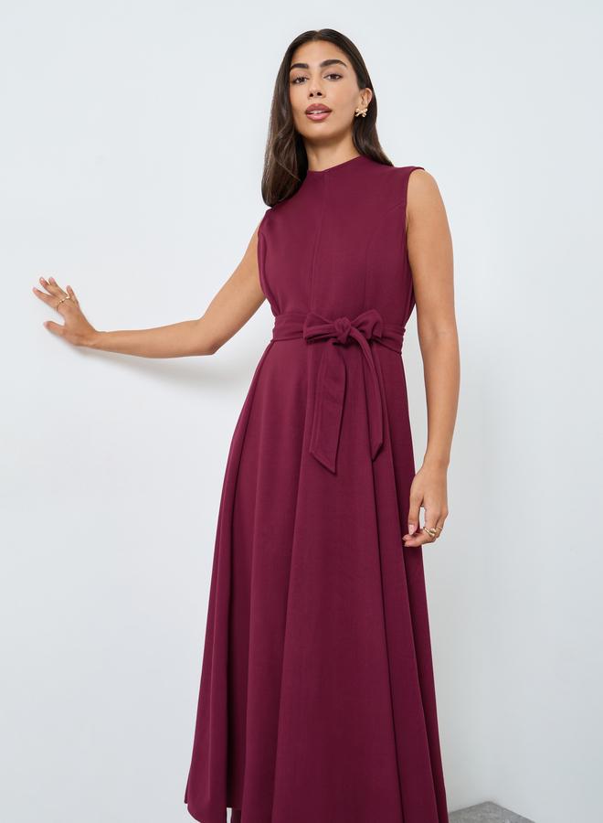 Styli Maroon Sleeveless A-Line Maxi Dress - Image 1