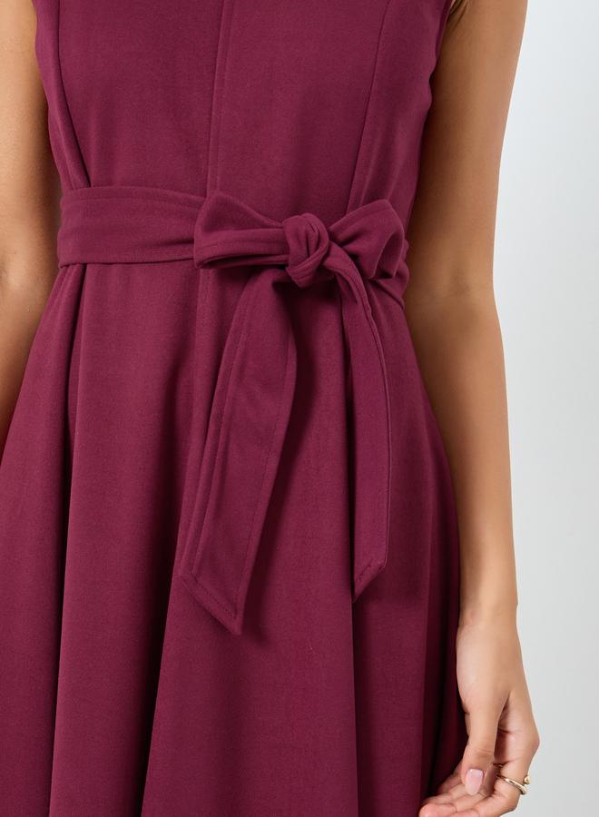 Styli Maroon Sleeveless A-Line Maxi Dress - Image 4