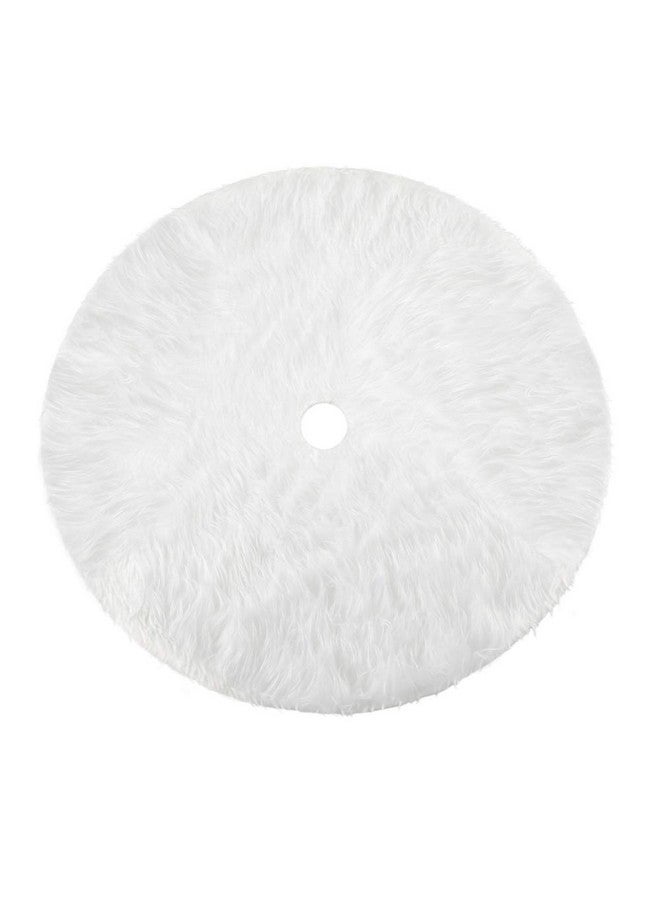 Konsait Plush Christmas Tree Skirt - Round Snow White Xmas Tree Mat Base Cover for Holiday Home Decorations, 31Inch/78CM - Image 1