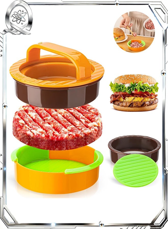 Quantum 3 in 1 Hamburger Press Patty Maker, Durable Non-Stick Burger Press Patty Maker, Easy Operation for Home Cooking and Parties Hamburger Press Tool - Image 1