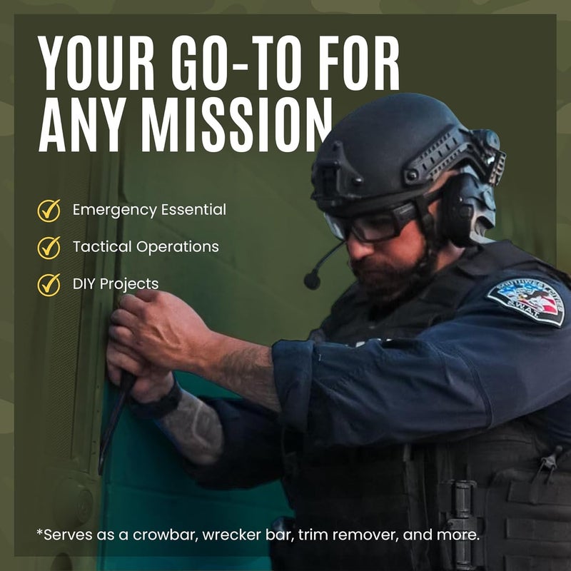 Broco Jimmy Tactical Pry Bar, EDC, Rescue & Breaching Tool, Durable Steel, Comfort Grip, Nail Puller Tool, Crowbar, 10.5inch Prybar - Image 5