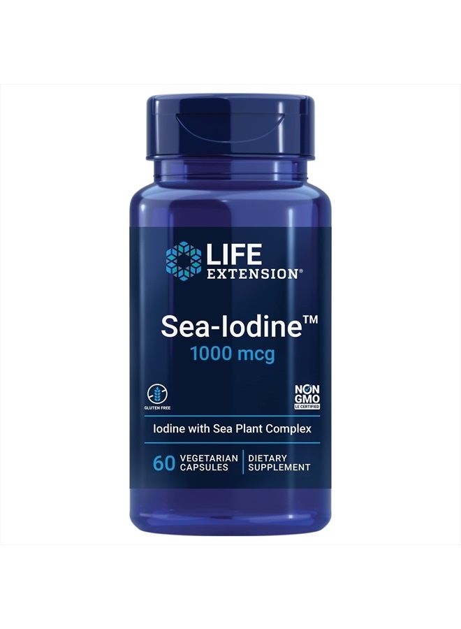 Life Extension Sea-Iodine 1000 mcg – Iodine Supplement Without Salt – Iodine From Organic kelp and Bladder Wrack Extracts - Gluten-Free, Non-GMO, Vegetarian - 60 Capsules - Image 1