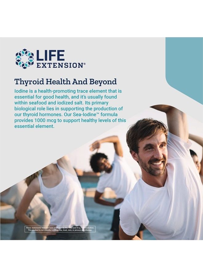 Life Extension Sea-Iodine 1000 mcg – Iodine Supplement Without Salt – Iodine From Organic kelp and Bladder Wrack Extracts - Gluten-Free, Non-GMO, Vegetarian - 60 Capsules - Image 4