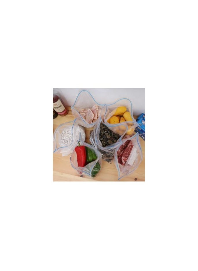 Spaceshoop Clear Resealable Freezer Bag 12pcs Food Storage Beg Plastik  - Image 4