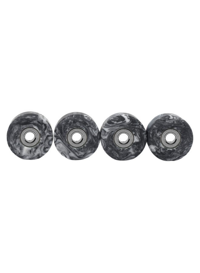 Teak Tuning Apex 71D Urethane Fingerboard Wheels New Street Shape 7.7Mm Diameter Ultra Spin Bearings Made In The Usa Grey & White Swirl Colorway - Image 3