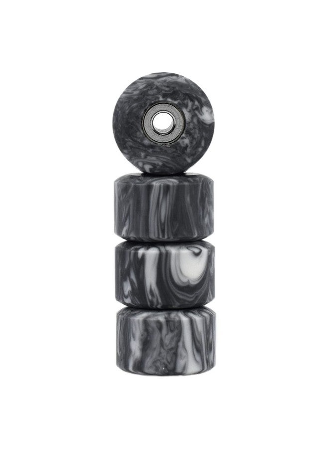 Teak Tuning Apex 71D Urethane Fingerboard Wheels New Street Shape 7.7Mm Diameter Ultra Spin Bearings Made In The Usa Grey & White Swirl Colorway - Image 2