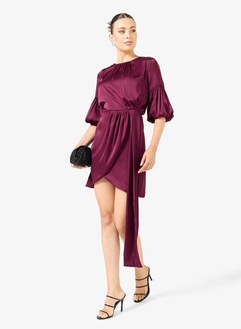 رينيه فستان قصير بفيونكة جانبية دراماتيكية - Image 4