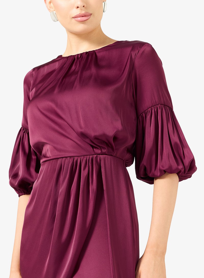 رينيه فستان قصير بفيونكة جانبية دراماتيكية - Image 3