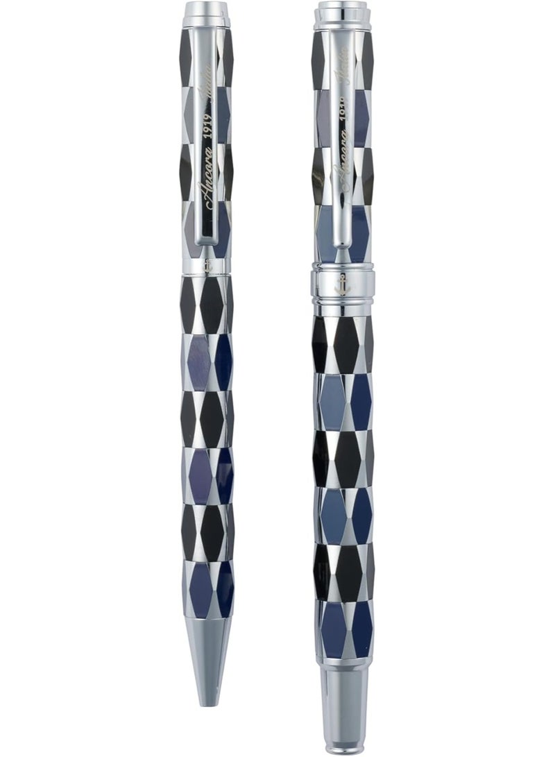 أنكورا قلم ANCORA 1919 Masquerade إصدار محدود من 88 قطعة قلم رولربول فاخر بغطاء مطلي بالمينا (أزرق) - Image 4