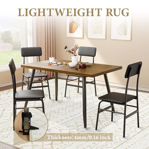 Aoyaomi Area Rug for Living Room 10x14: Large Washable Boho Moroccan Rugs Geometric Neutral Rug, Non-Slip Foldable Morden Farmhouse Indoor Floor Carpet for Bedroom Dining Room Home Office（Beige,10'x14'） - Image 5