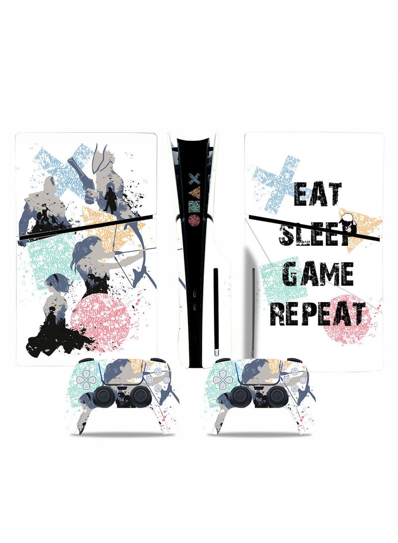 Y&D Skin for PlayStation 5 Slim Disc Version, Sticker PS5 Vinyl Decal Cover Playstation Controller, Full Wrap Protective Film Compatible with Disk Edition (B)  - Image 1