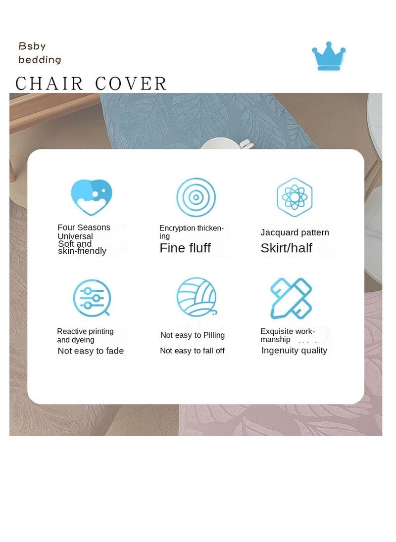 Bluejw Jacquard Skirt Elastic Chair Cover Set  - Image 2