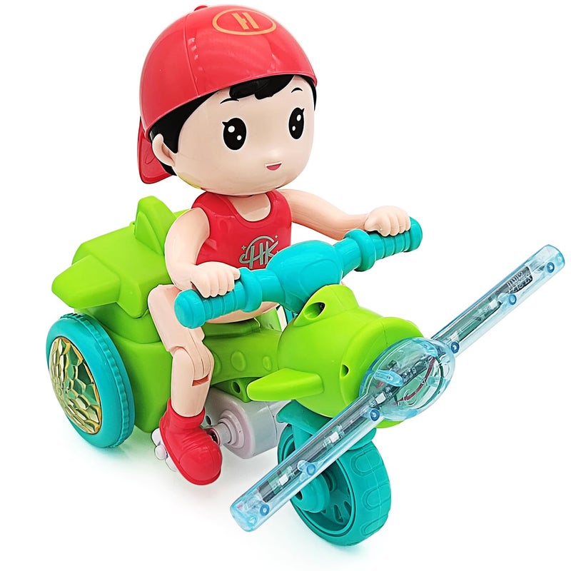 Tipmant Baby Toddler Electric Tricycle Toy Motorcycle Vehicle Stunt Performance Music Luminous Lights Kids Birthday Gifts RedBoy - Image 3