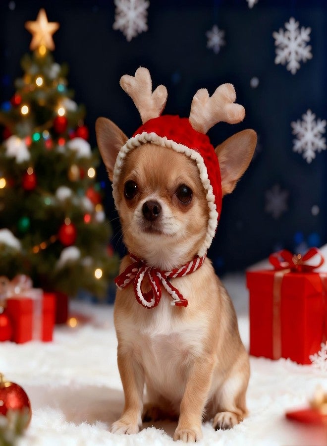MITOCAPY Handmade Dog Christmas Antlers,Anti-Slip Cat Reindeer Antlers,Headband Christmas Cat Hat,Adjustable Reindeer Costume,Grinch Antler for Rabbits,Gifts for Pets - Image 5