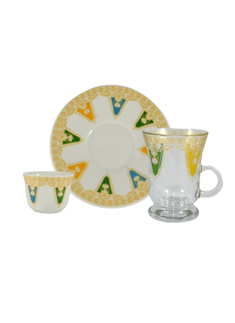 Home Maker 20-Piece Tea Set – Porcelain Coffee Cups & Saucers, Glass Tea Cups – Elegant & Durable Design  - Image 1