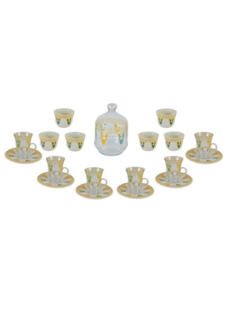 Home Maker 20-Piece Tea Set – Porcelain Coffee Cups & Saucers, Glass Tea Cups – Elegant & Durable Design  - Image 2