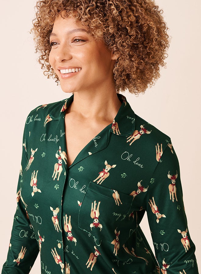 La Vie en Rose Deer Print Super Soft Button-down Shirt - Image 3