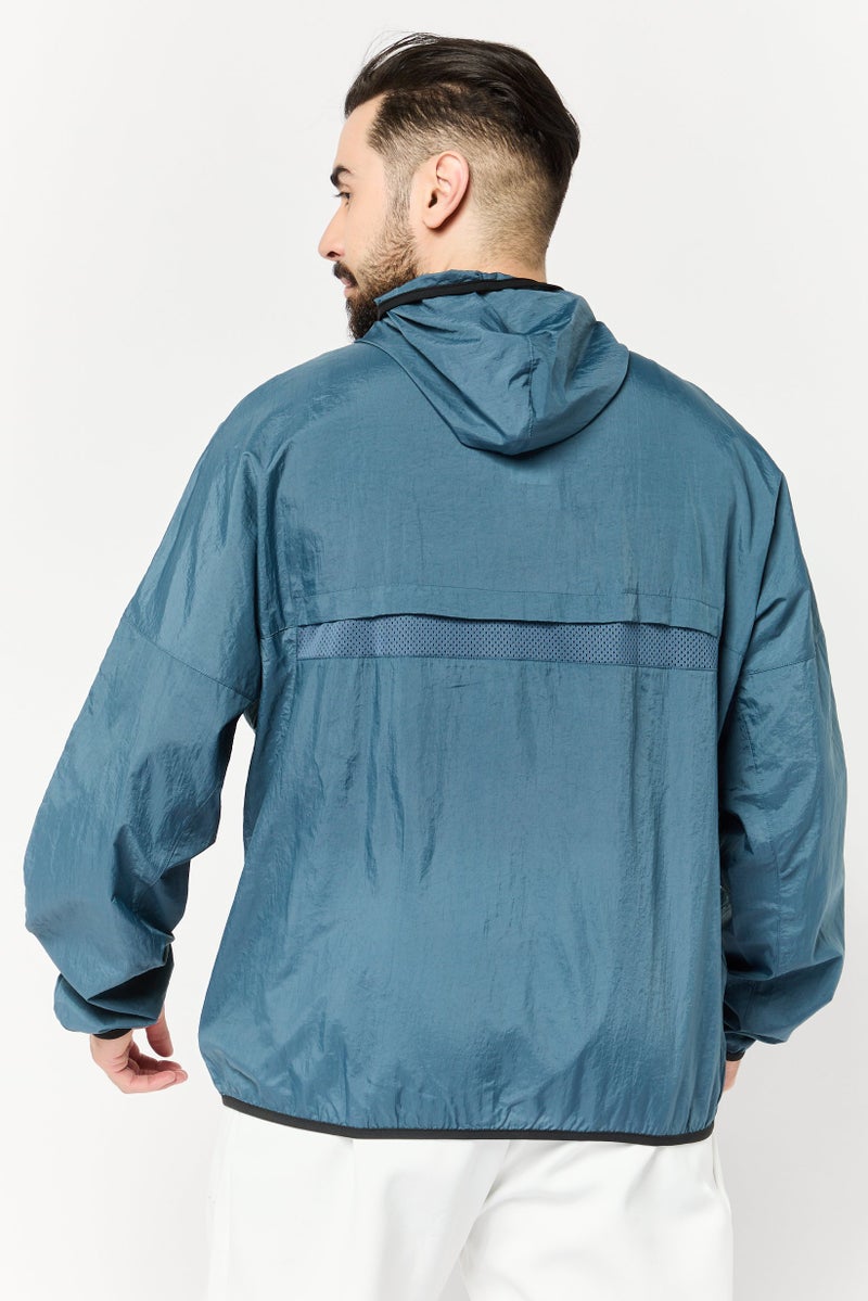 Reebok جاكيت تدريب رياضي للرجال بأكمام طويلة، رمادي - Image 4