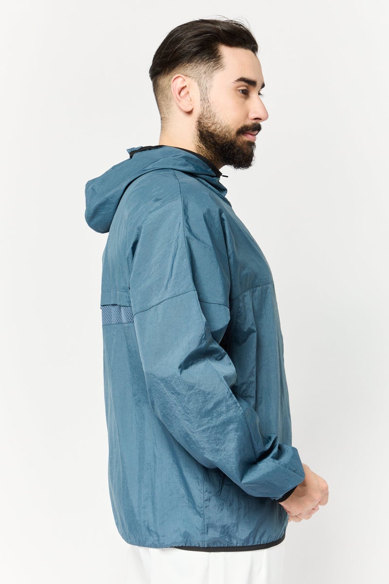 Reebok جاكيت تدريب رياضي للرجال بأكمام طويلة، رمادي - Image 2