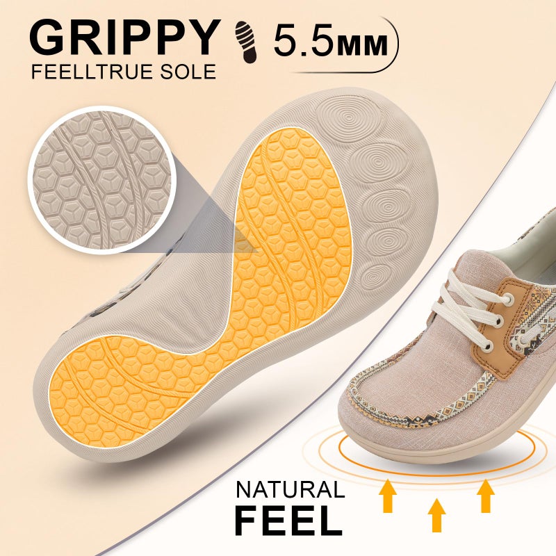 BARERUN Women's Minimalist Barefoot Shoes Low Zero Drop Trail Running Sneakers for Female Minimus Hiking Trekking Jogging Parkour Road Sport Beach Gum Beige Women Size 9.5 Wide Toe Box - Image 5