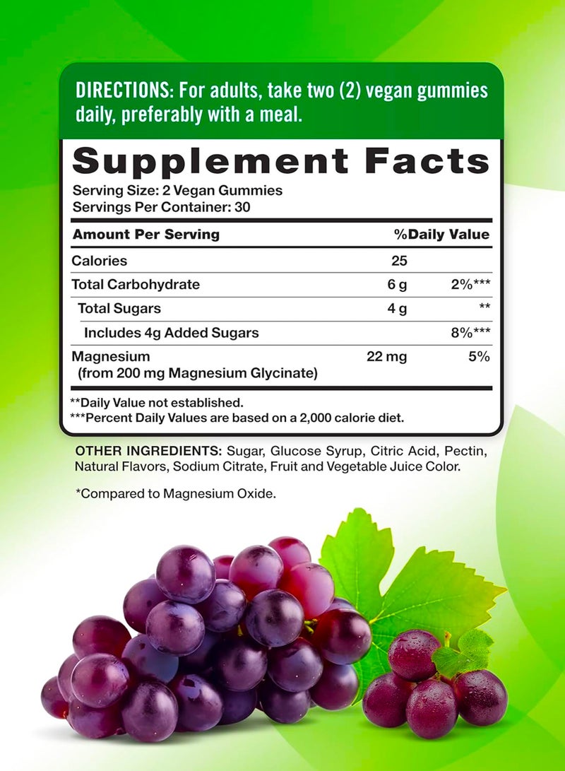 Nature's Truth Magnesium Glycinate Gummies, Delicious Sour Grape, 60 Gummies - Image 2