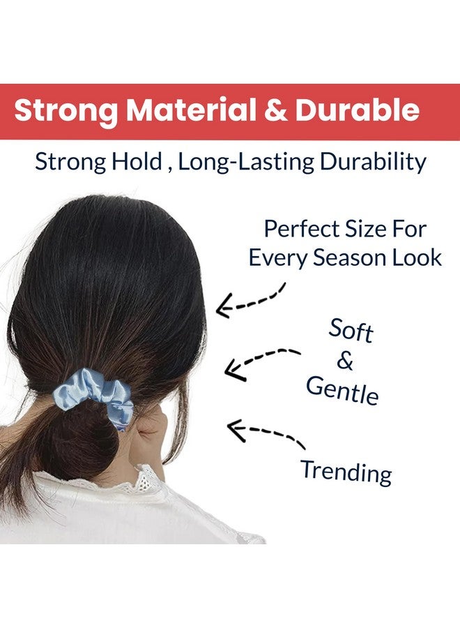 TEMPERIA (6 pcs) Silk Satin Scrunchies For Women & Girls - Stylish Luxury Ponytail Rubber Band Ties for Hair - Light Colours Same As Shown (MN02) - Image 3