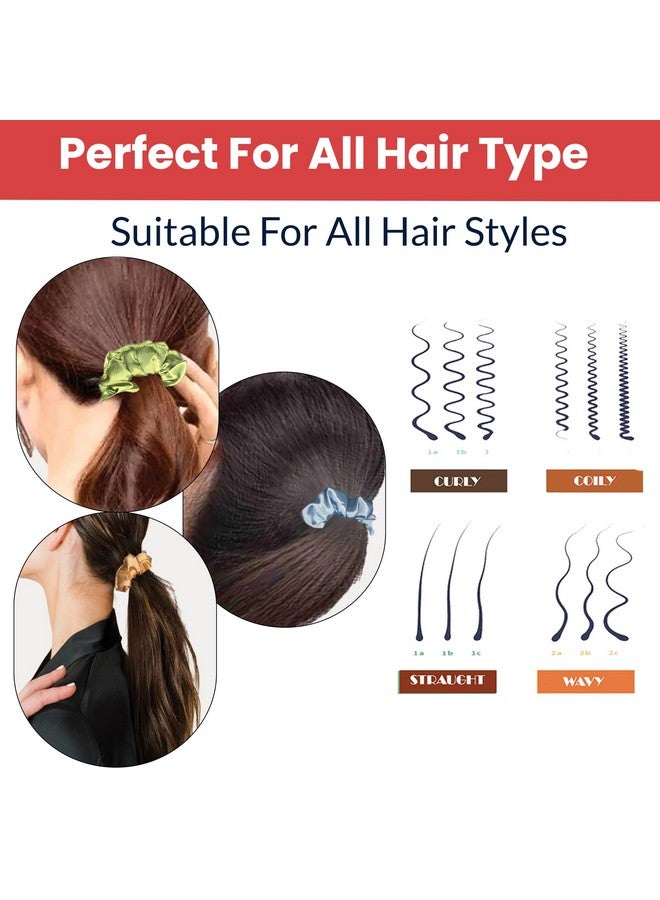 TEMPERIA (6 pcs) Silk Satin Scrunchies For Women & Girls - Stylish Luxury Ponytail Rubber Band Ties for Hair - Light Colours Same As Shown (MN02) - Image 5