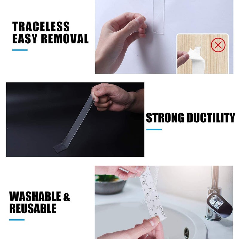ARABELLA RETAIL ARABELLA RETAIL Double Sided Tape Transparent Strong Adhesive Mounting Trackless Removable Washable for Tape for Posters Carpets Photo Frames KitchenOfficeCar Decor3 Meter  - Image 4