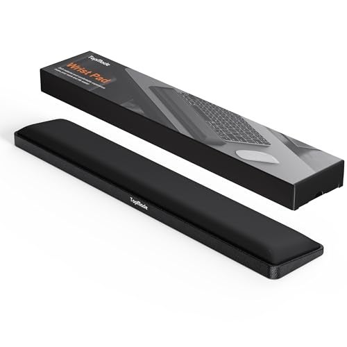 TopMade Keyboard Wrist Rest, Cooling Gel & Upgrade Soft Memory Foam Design Wrist Support for Keyboard, Full-Size Keyboard Hand Rest Pad, Ergonomic Palm Rest for for Long Hours of Work, Gaming, Black - Image 1