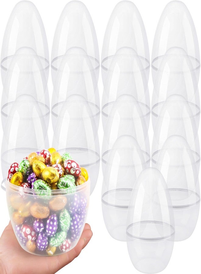 Restroma 15 Pcs 8 Inch Fillable Clear Easter Eggs Jumbo Transparent Easter Eggs Plastic Large Easter Eggs Empty for Easter Egg Hunt Supplies - Image 1