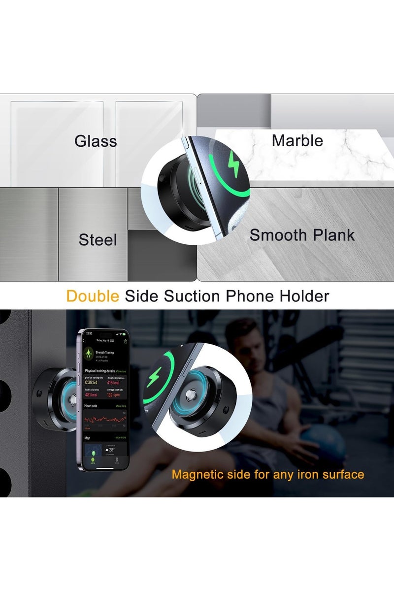 Electric Vacuum Magnetic Suction Phone Mount – 360° Rotatable Car Phone Holder with Strong Suction for Car, Shower, Gym, Mirror & Smooth Surfaces – Compatible with MagSafe iPhone & Android - Image 5