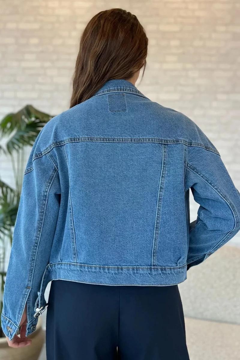 جولسلي Rose Waist Belted Jean Jacket